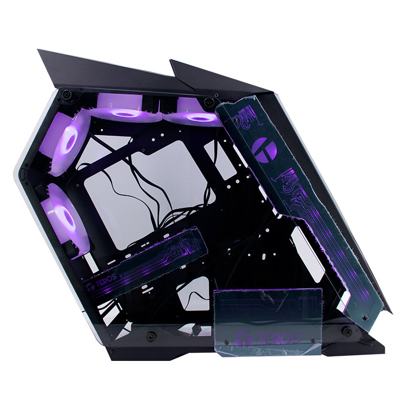 Case gamer TEROS TE-1314G, Mid Tower, USB 3.0 / USB 2.0, audio, ventilador ARGB, negro - SMART BUSINESS