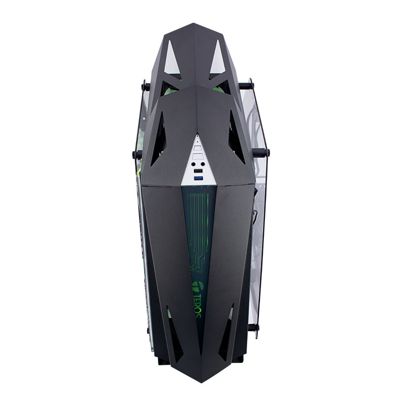 Case gamer TEROS TE-1314G, Mid Tower, USB 3.0 / USB 2.0, audio, ventilador ARGB, negro - SMART BUSINESS