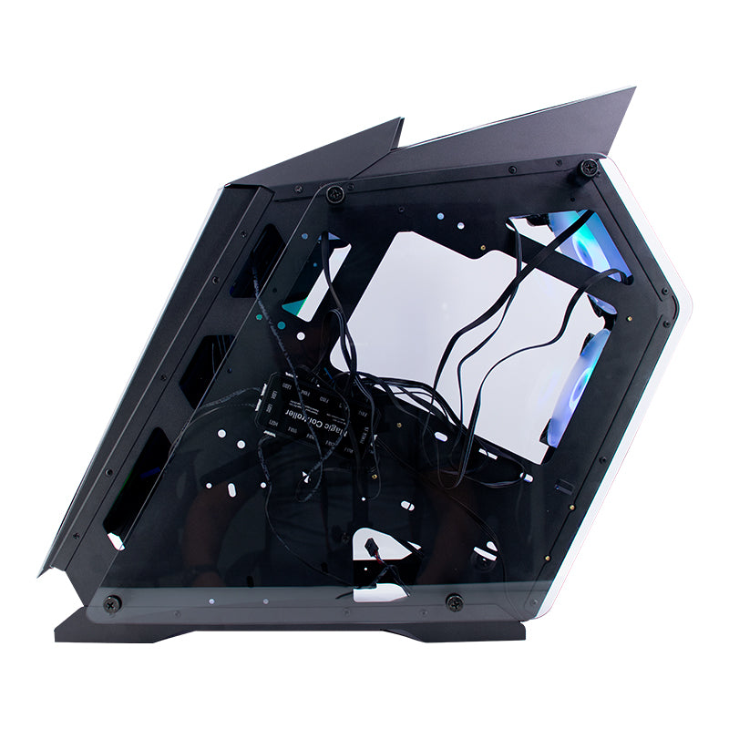 Case gamer TEROS TE-1314G, Mid Tower, USB 3.0 / USB 2.0, audio, ventilador ARGB, negro - SMART BUSINESS