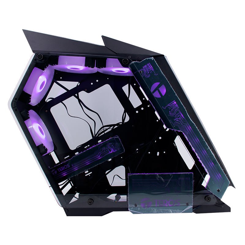 CASE GAMER TEROS TE - 1314G, MID TOWER, USB 3.0 / USB 2.0, AUDIO, VENTILADOR ARGB, NEGRO TE-1314G - SMART BUSINESS