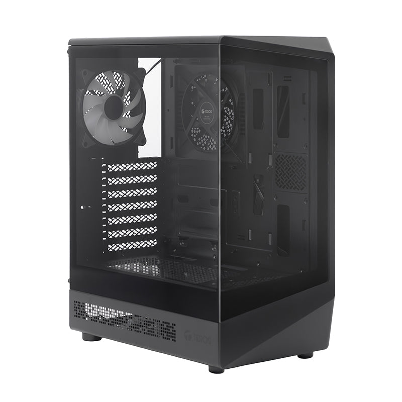 CASE GAMER TEROS TE - 1321G, MID TOWER, USB 3.0 / USB 2.0, AUDIO, VENTILADOR ARGB, NEGRO TE-1321G - SMART BUSINESS
