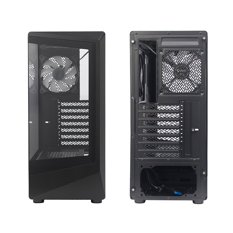 CASE GAMER TEROS TE - 1321G, MID TOWER, USB 3.0 / USB 2.0, AUDIO, VENTILADOR ARGB, NEGRO TE-1321G - SMART BUSINESS