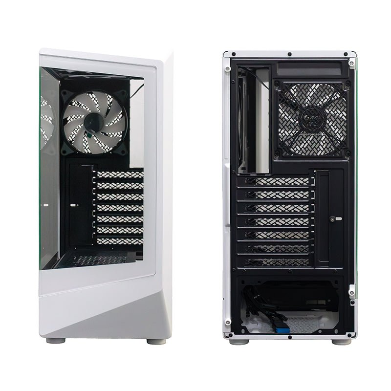 CASE GAMER TEROS TE - 1322G, MID TOWER, USB 3.0 / USB 2.0, AUDIO, VENTILADOR ARGB, BLANCO TE-1322G - SMART BUSINESS