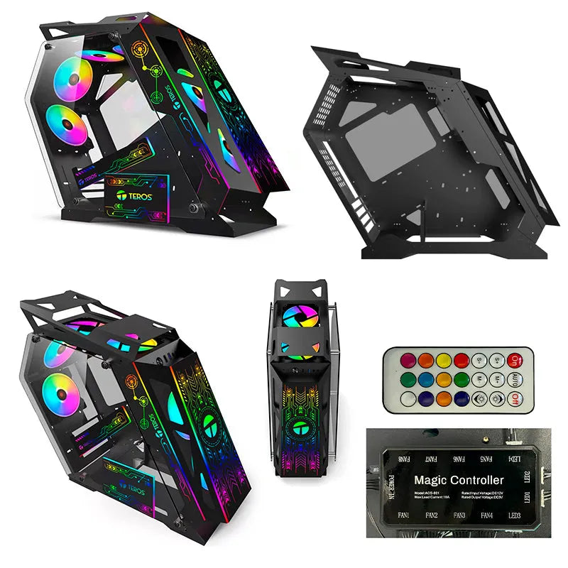 Case Gamer Teros TE1312, Negro, USB 3.0, USB 2.0, Audio fan ARGB - SMART BUSINESS