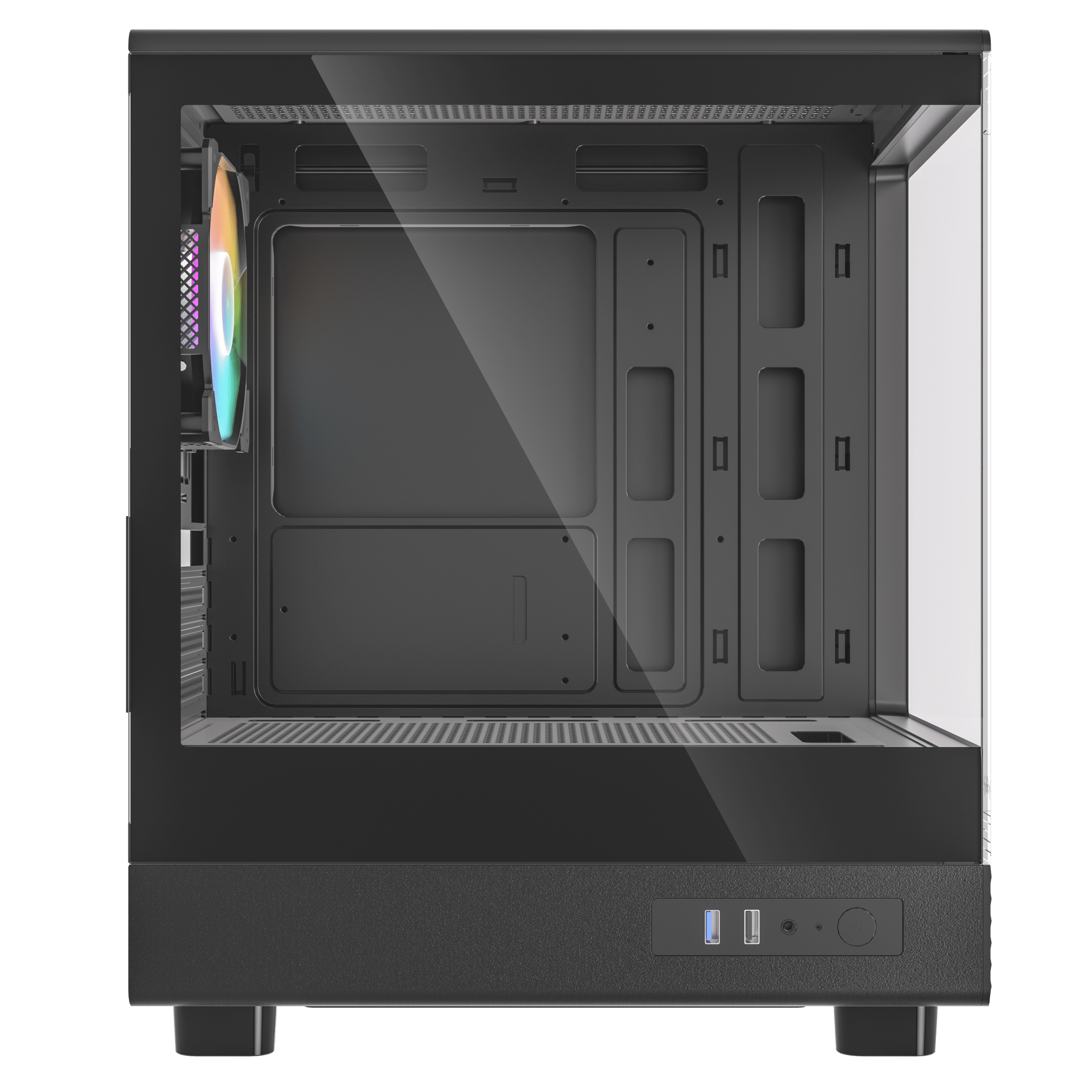 CASE MATX FISH, DIAMOND R2M NEGRO, Case sin Fuente, 1xUSB 2.0, 1xUSB 3.0, 1xTRRS, VT frontal y lateral, CHASIS superior y posterior., Medidas: 345 x 218 x 400mm, 2x3.5HDD, 1x2.5SDD interno DIAMOND-R2M-BL - SMART BUSINESS
