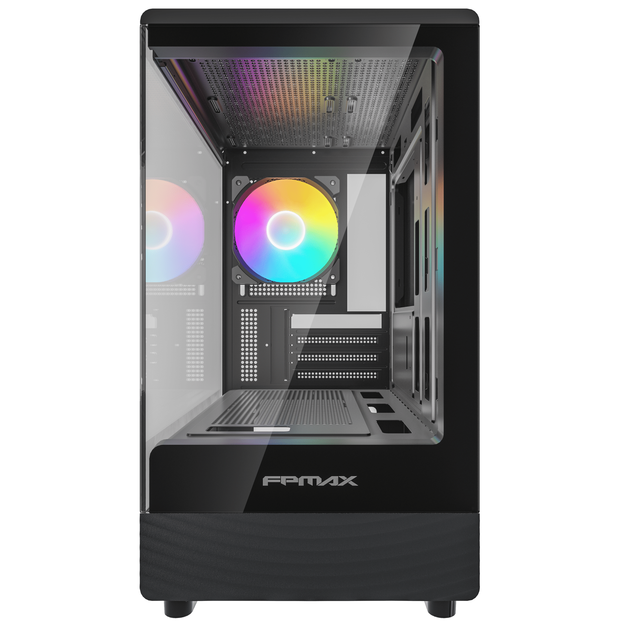 CASE MATX FISH, DIAMOND R2M NEGRO, Case sin Fuente, 1xUSB 2.0, 1xUSB 3.0, 1xTRRS, VT frontal y lateral, CHASIS superior y posterior., Medidas: 345 x 218 x 400mm, 2x3.5HDD, 1x2.5SDD interno DIAMOND-R2M-BL - SMART BUSINESS