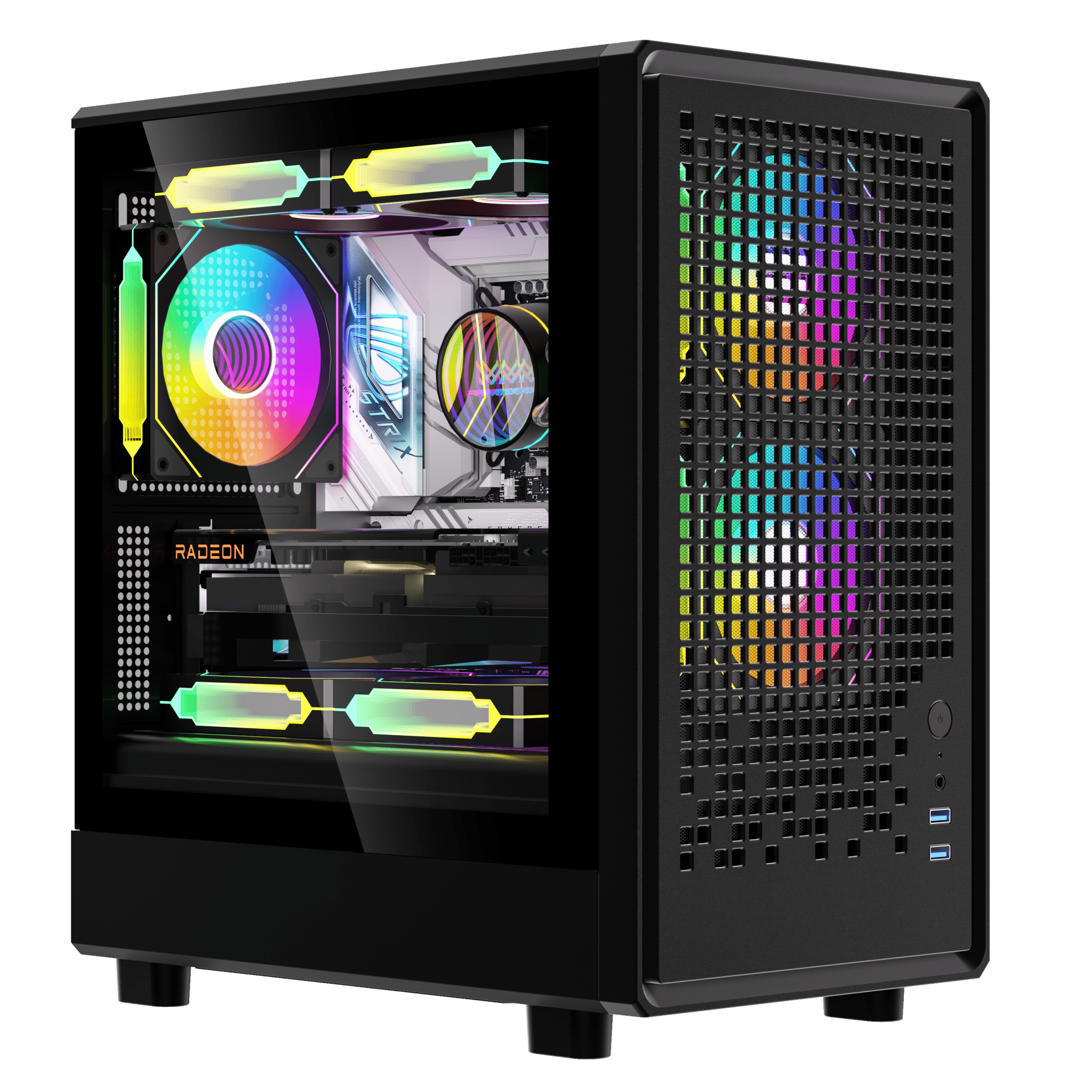 CASE MATX WIND SHELL G2, Case sin Fuente, 2xUSB 3.0, 1xTRRS, VT lateral, Malla frontal, CHASIS superior, delantero, posterior, Medidas: 352 x 220 x 400mm, 1x3.5HDD, 2x2.5SDD interno SHELL-G2 - SMART BUSINESS