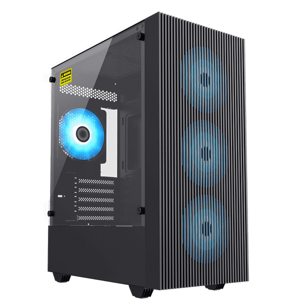 CASE MICRO ATX EDGE BK, 1xUSB 3.0, USB TYPE C, CHASIS VIDRIO TEMPLADO SUPERIOR, LATERAL Y FRONTAL, Medidas: 418 x 272 x 454mm, 1x3.5HDD, 3x2.5SDD interno EDGE-BK - SMART BUSINESS