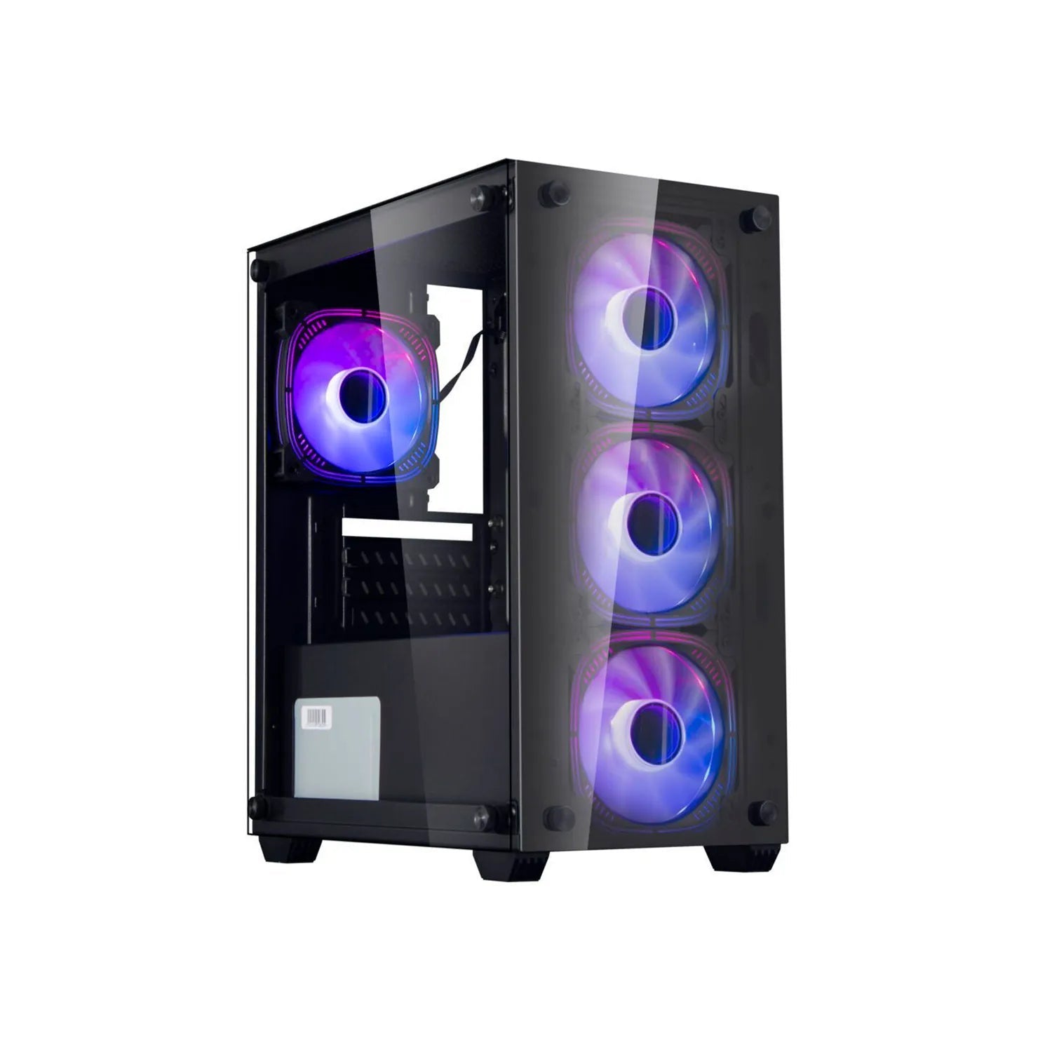 CASE MICRO ATX RAGNAROK 323, FUENTE 550W, 2xUSB 2.0, 1xUSB 3.0, Audio HD, Micrófono HD, 4x12CM LED RGB COOLER, VT frontal y lateral, Medidas: 350 x 190 x 400mm, 3x3.5HDD, 1x2.5SDD interno RAGNAROK-323 - SMART BUSINESS