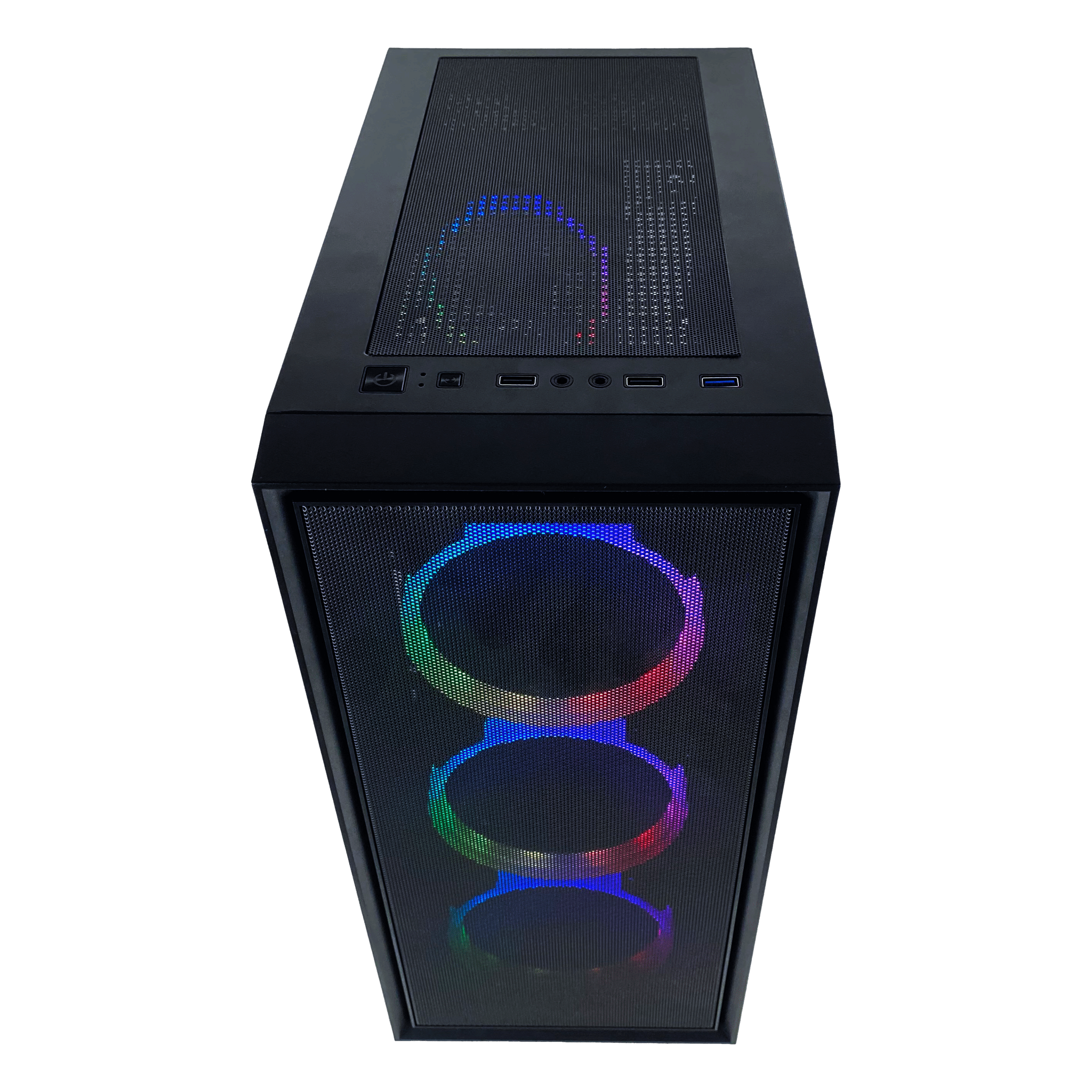 CASE MICRO ATX, STORM BK, Case sin Fuente, 2xUSB 2.0, 1xUSB 3.0, Audio HD, 4x12CM LED RAINBOW COOLER, VT lateral, Medidas: 360 x 200 x 450 mm, 2x3.5HDD, 2x2.5SDD interno STORM-BK - SMART BUSINESS