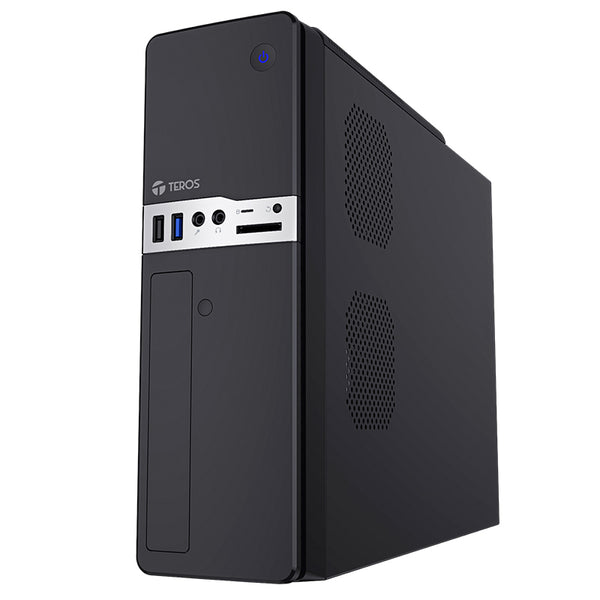 CASE TEROS TE-1032S, SLIM, 250 W, USB 3.0 / USB 2.0, AUDIO HD, DVD, NEGRO - SMART BUSINESS