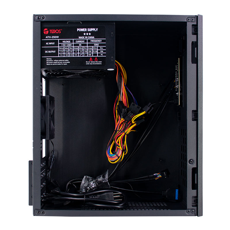 Case TEROS TE-1035S, Mini Tower ATX, 250 W, USB 3.0 / 2.0, audio HD, negro - SMART BUSINESS