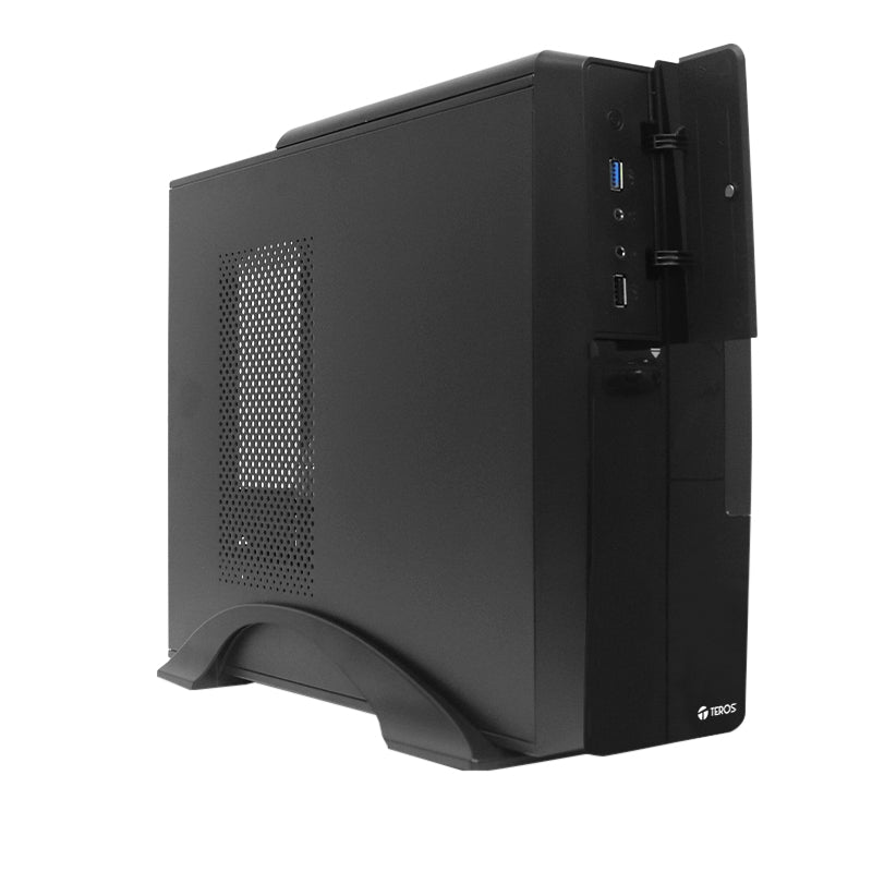 Case TEROS TE-1039S, Slim, 250 W, USB 3.0 / USB 2.0, audio HD, DVD, negro - SMART BUSINESS
