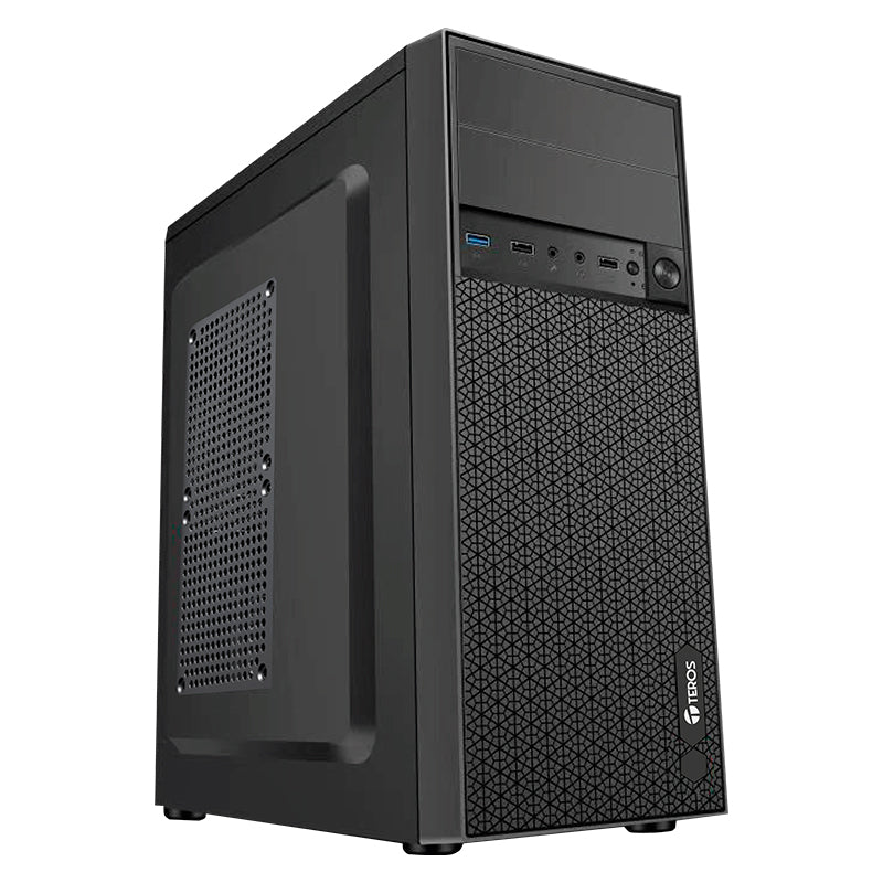 Case Teros TE1076N, Mid Tower, ATX, 250W, USB 3.0 / 2.0, Audio, Negro. - SMART BUSINESS