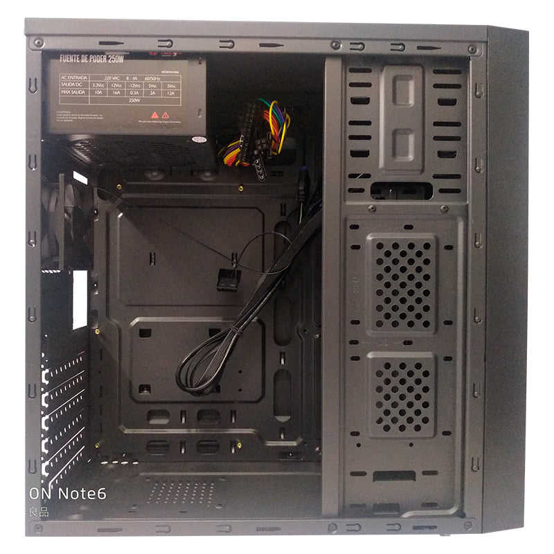 Case Teros TE1076N, Mid Tower, ATX, 250W, USB 3.0 / 2.0, Audio, Negro. - SMART BUSINESS