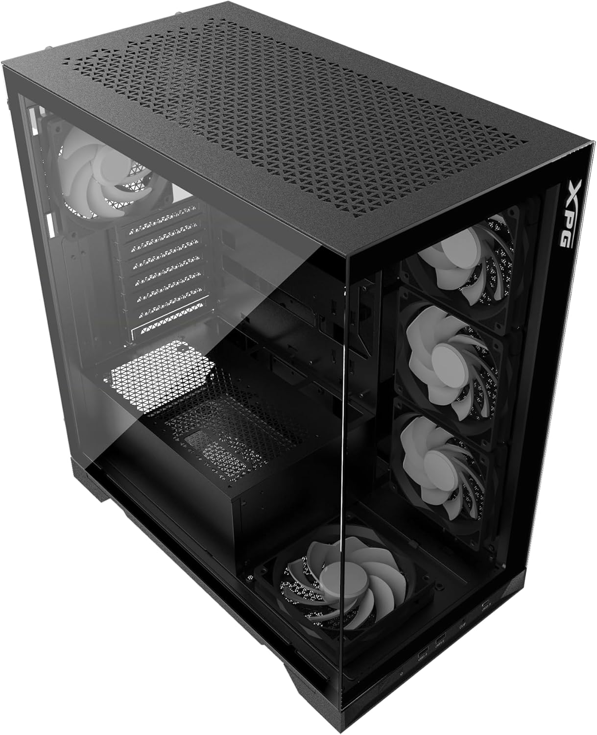 CASE XPG INVADER X BLACK 5 FANS + RISER PCIE4.0 INVADERXMT-BKCWW - SMART BUSINESS