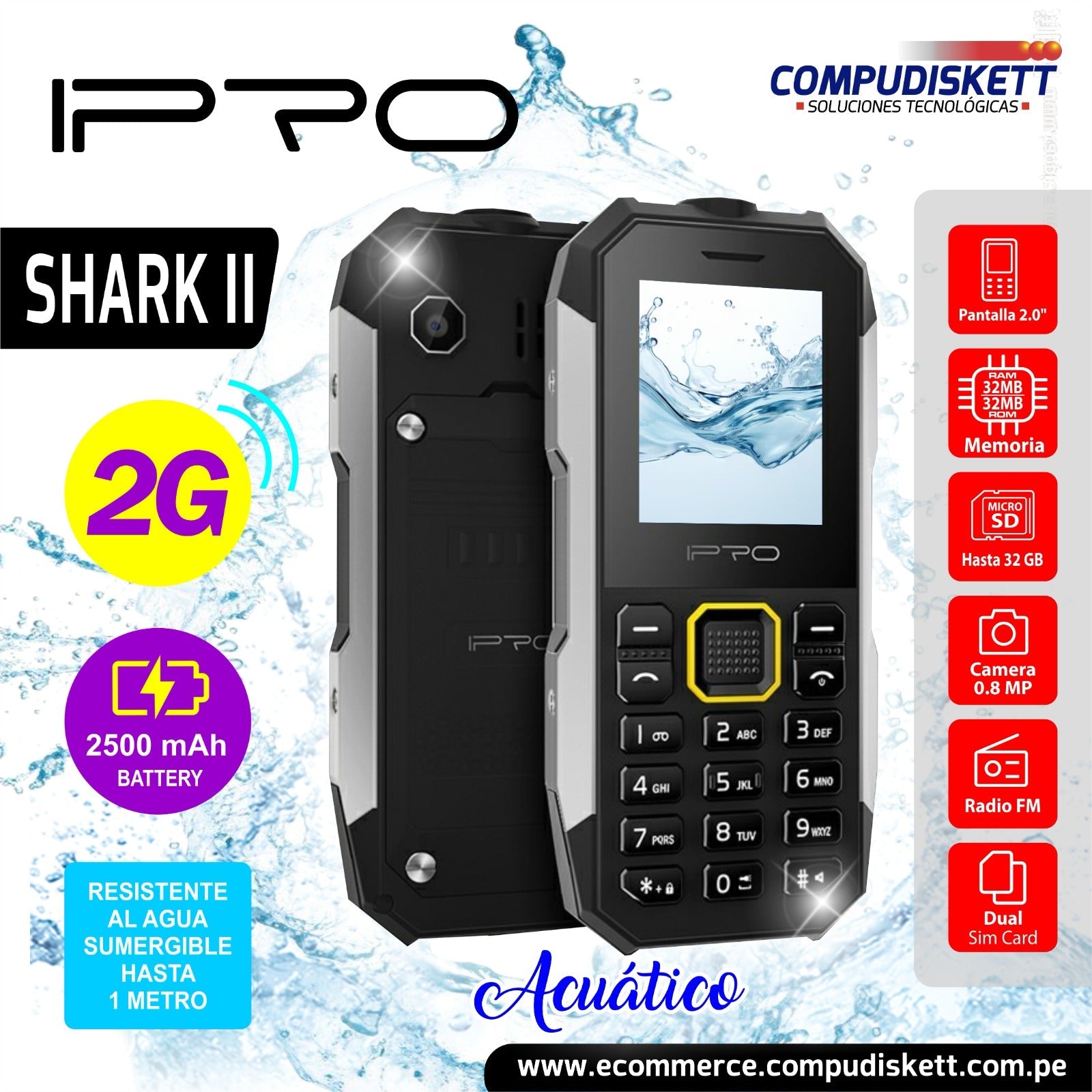 CELULAR IPRO SHARK II 2G GREEN DS SHARK 2 - SMART BUSINESS