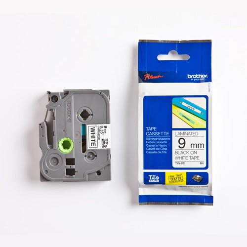 CINTA BROTHER TZE221 NEGRO EN BLANCO, 9MM X 8M TZE221 - SMART BUSINESS