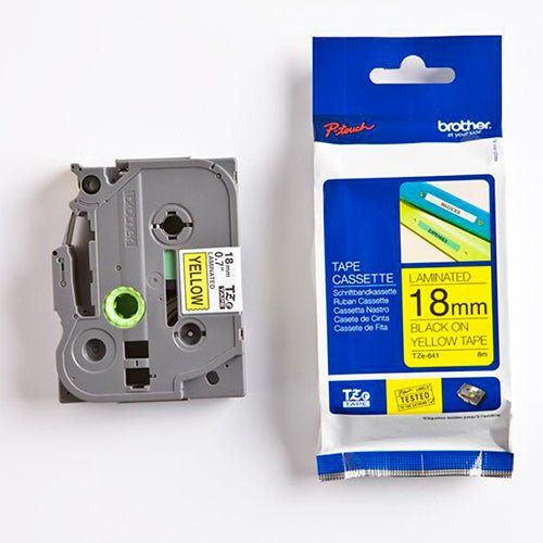 CINTA BROTHER TZE641 NEGRO SOBRE AMARILLO, 18MM X 8M TZE641 - SMART BUSINESS