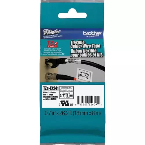 Cinta Brother TZeFX241, TZ, 18mm x 8m - SMART BUSINESS