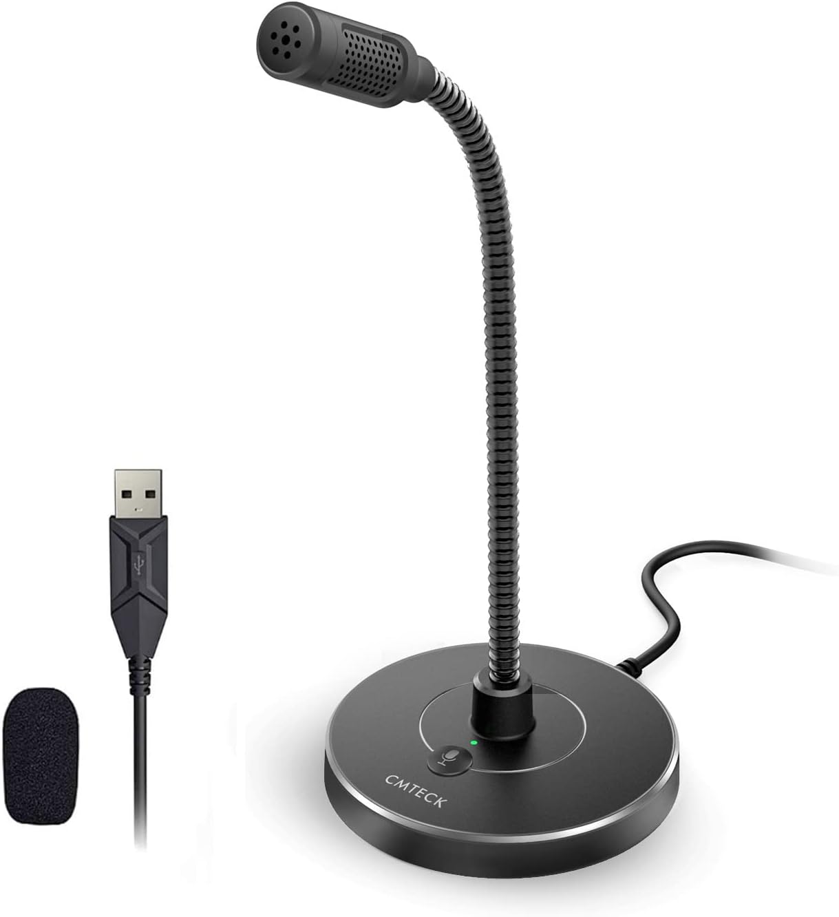 CMTECK USB MICROPHONE G009 – MICRÓFONO CONDENSADOR USB PARA PC/LAPTOP, DISEÑO GOOSENECK, CANCELACIÓN DE RUIDO, BOTÓN MUTE, IDEAL PARA STREAMING, PODCAST Y HOME OFFICE CMTECK_G009 - SMART BUSINESS