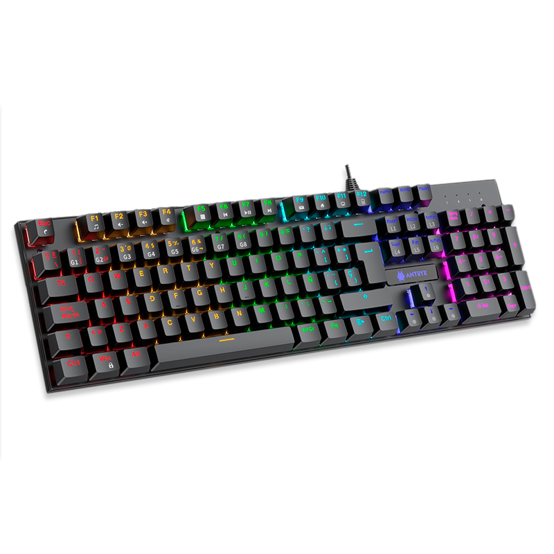 COMBO 3 EN UNO ANTRYX GC-3100 X3 BLACK, TECLADO CON ILUMINACION LED, MOUSE ILUMINACION LED, AURICULAR CON ILUMINACION LED (AGC-3100X3KBL-SP) - SMART BUSINESS