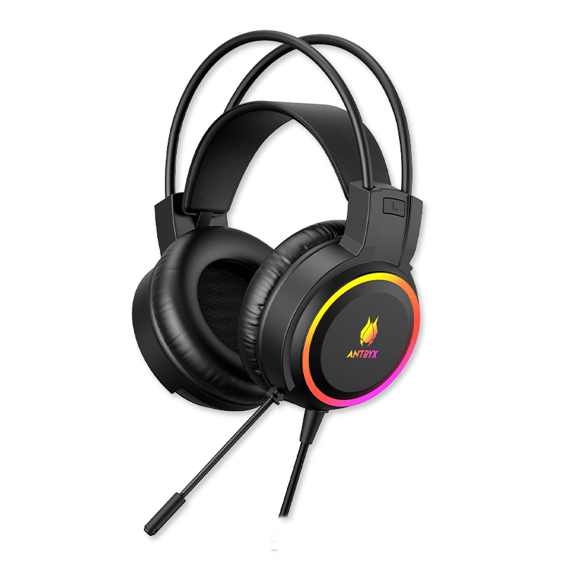 COMBO 3 EN UNO ANTRYX GC-3100 X3 BLACK, TECLADO CON ILUMINACION LED, MOUSE ILUMINACION LED, AURICULAR CON ILUMINACION LED (AGC-3100X3KBL-SP) - SMART BUSINESS