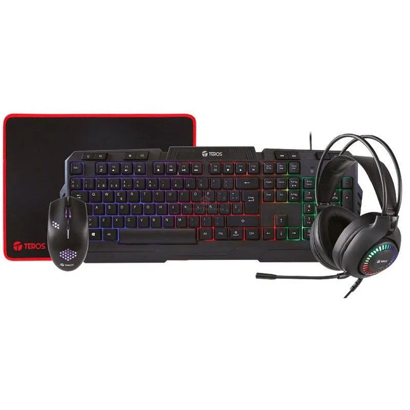 Combo Teros Te-4063N, Teclado Multimedia, Mouse, Headset, Mouse Pad. - SMART BUSINESS