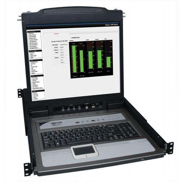 NETDIRECTOR B020-U16-19-K – CONSOLA KVM 1U CON LCD 19″, TECLADO Y TOUCHPAD INTEGRADOS, 16 PUERTOS (PS/2-USB), 8 CABLES COMBO INCLUIDOS, APILABLE A 264 EQUIPOS