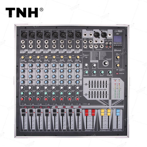 CONSOLA MEZCLADORA DE POTENCIA GLSD 12008PV – 8 CANALES CON USB, BLUETOOTH Y REPRODUCTOR DJ, ALIMENTACIÓN PHANTOM INDEPENDIENTE, AUDIO PROFESIONAL GLSD-12008PV - SMART BUSINESS