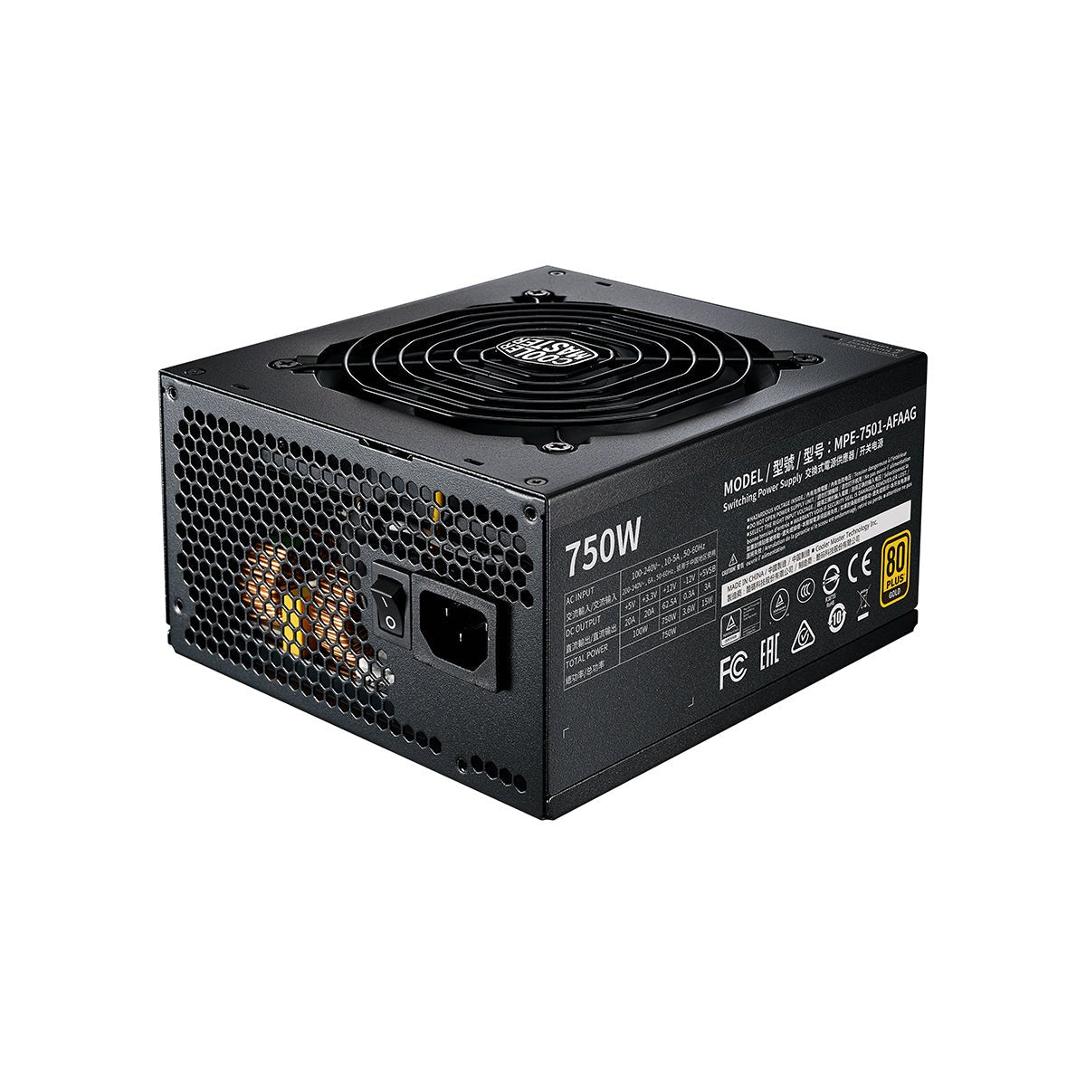 Fuente de Alimentación Cooler Master MWE Gold V2 FM 750W 12VHPWR A/US MPE-7501-AFAAG-3U2 - SMART BUSINESS