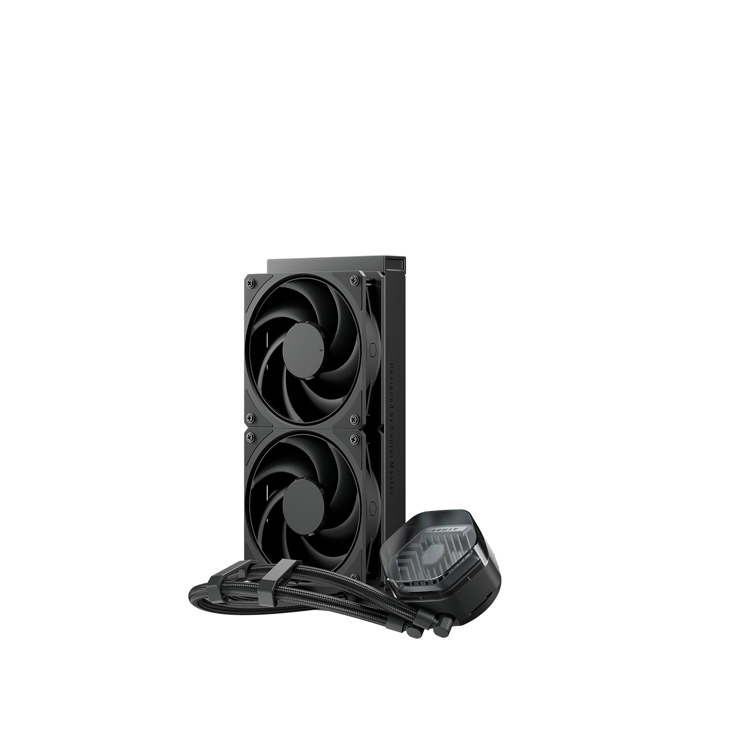 Cooler Master MasterLiquid 360 ATMOS Stealth MLX-D36M-A24PK-R1 bloque y radiador vista de detalle oficial