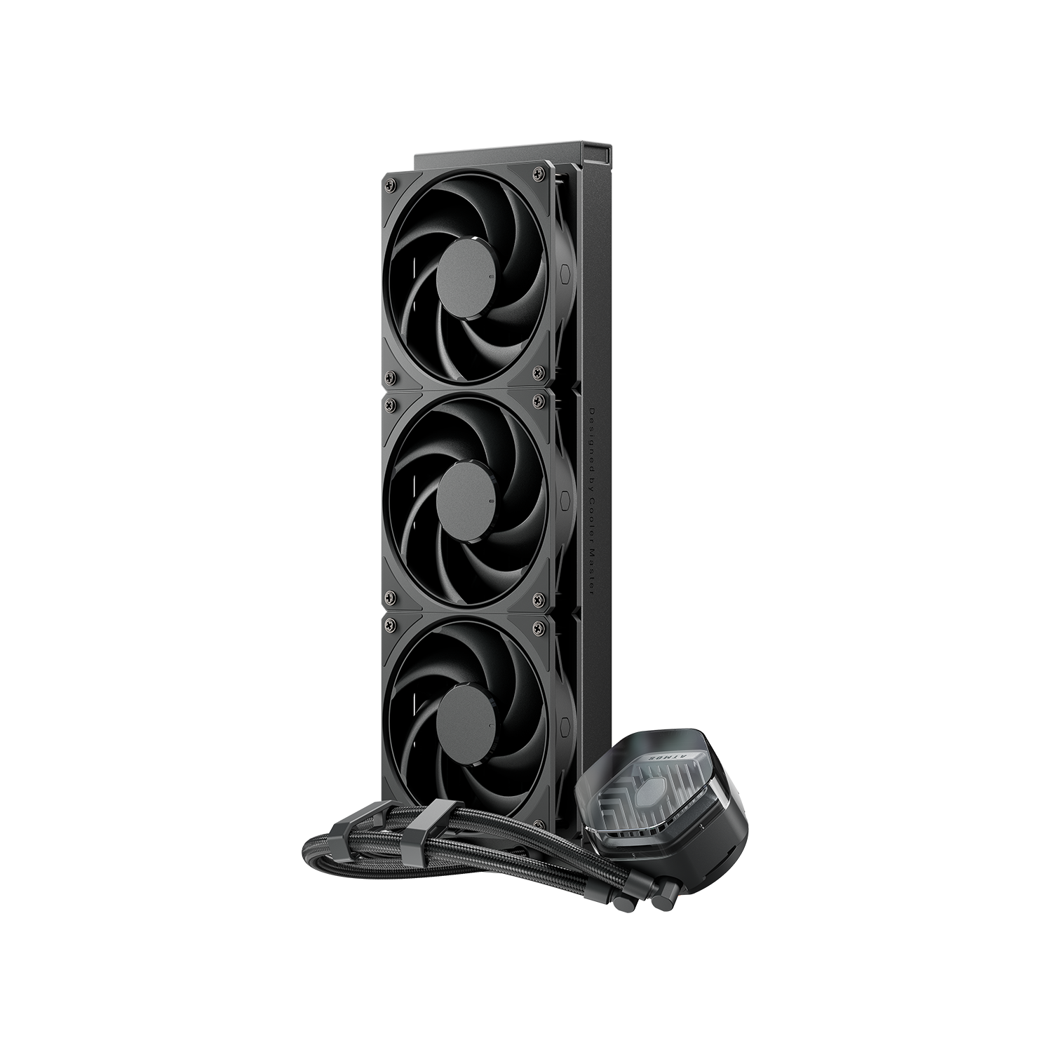 Cooler Master MasterLiquid 360 ATMOS Stealth MLX-D36M-A24PK-R1 radiador y bloque vista vertical oficial