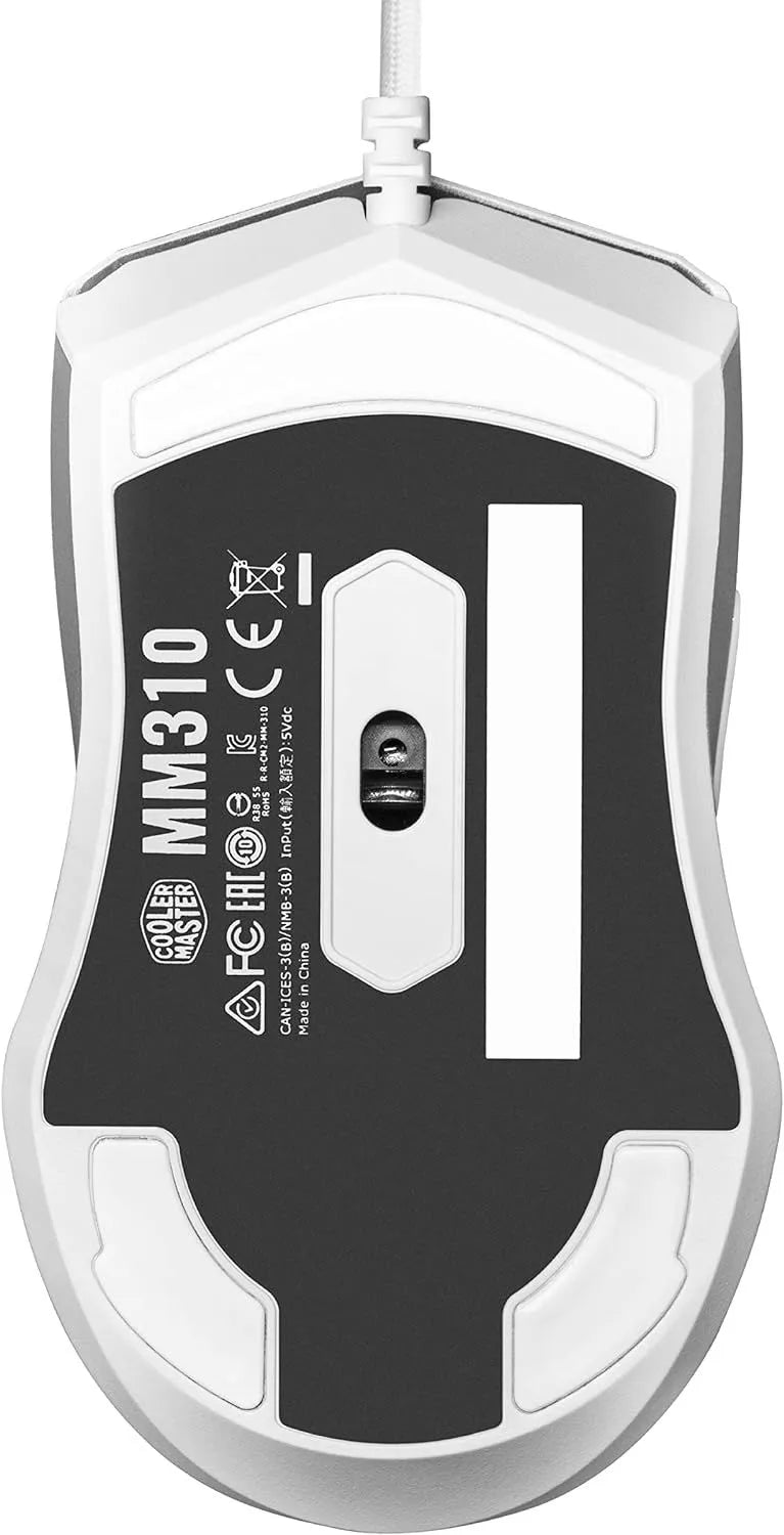 Mouse Optico Cooler Master (Mm-310-Wwol1) Mm310 Blanco, Ligero Ambidiestro,Rgb,400-12000Dpi - SMART BUSINESS