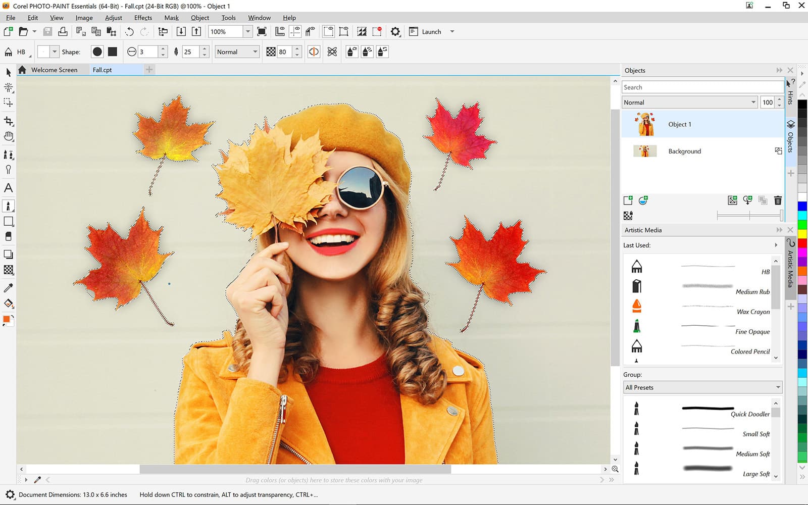 Software CorelDRAW Essentials ESDCDE2024 interfaz de edición de Corel PHOTO-PAINT Essentials 2024