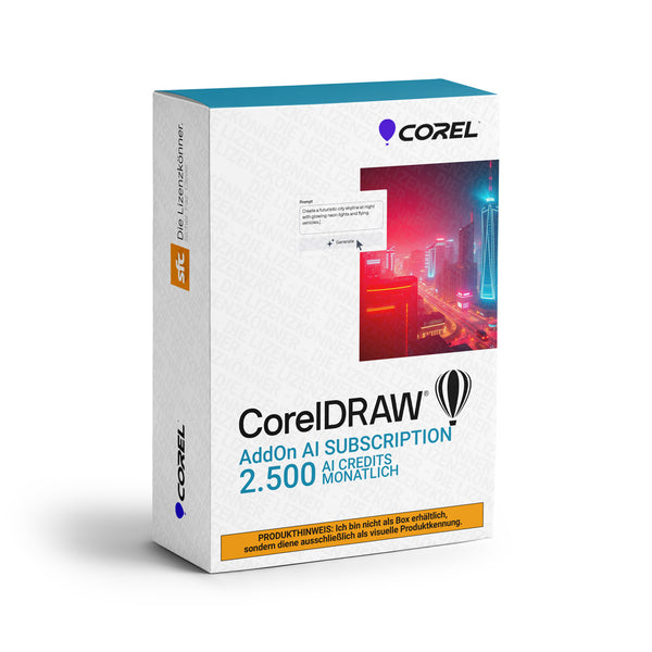 CorelDRAW AI Credits Subscription 2500 créditos por mes 12 meses imagen de producto