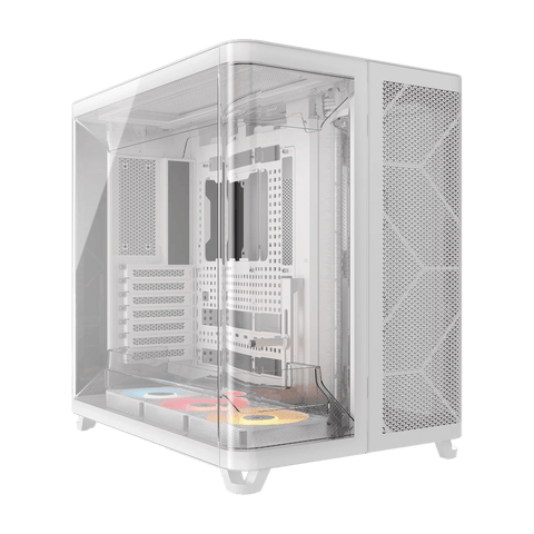 Gabinete Corsair AIR 5400 RS - R ARGB Triple Cámara Mid - Tower (Cristal Curvo, 3x Ventiladores RS - R ARGB Inversos, Soporte Back - Connect, Color Blanco) - CC - 9011319 - WW de Corsair | first_variant_option_1 — Envío inmediato