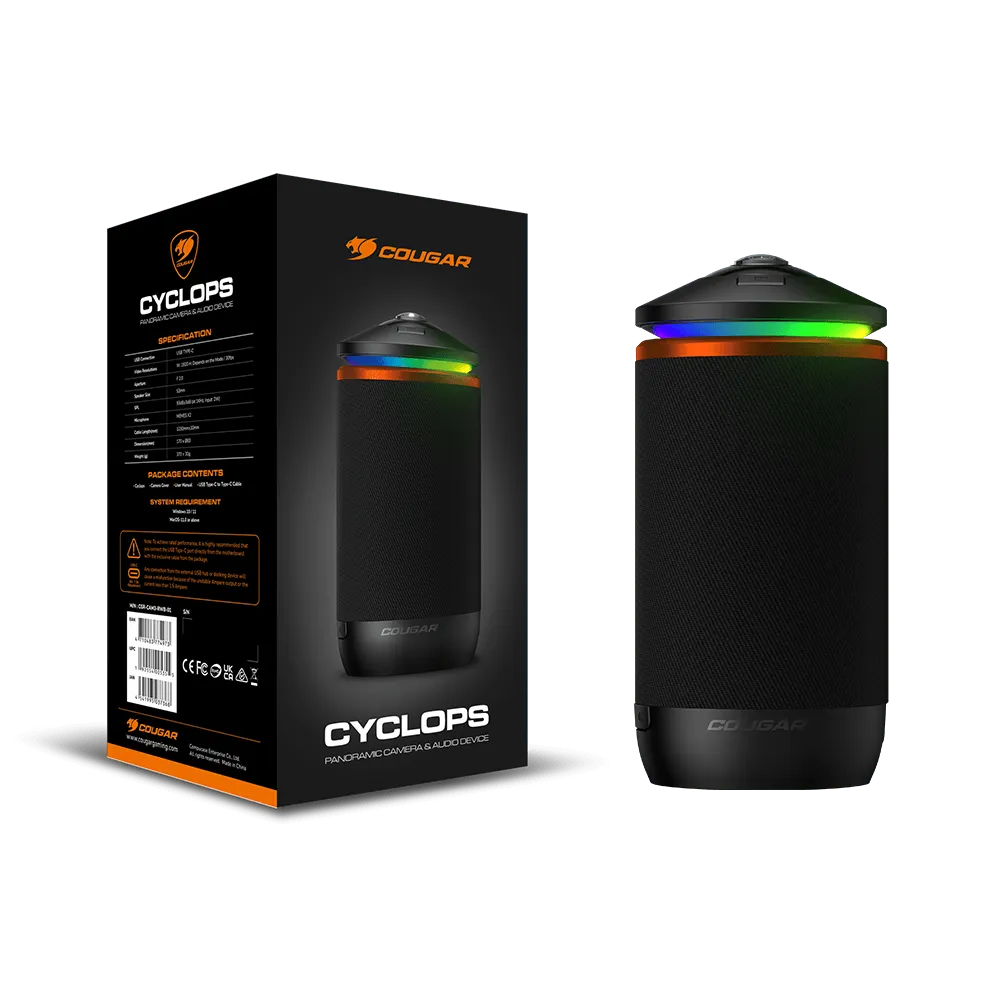 Cougar Cámara De Videoconferencia Cougar Cyclops Cgr-Cam3-Rwb-01 - Usb Tipo C - 1920 X 800 Vídeo - Micrófono - Computador - SMART BUSINESS