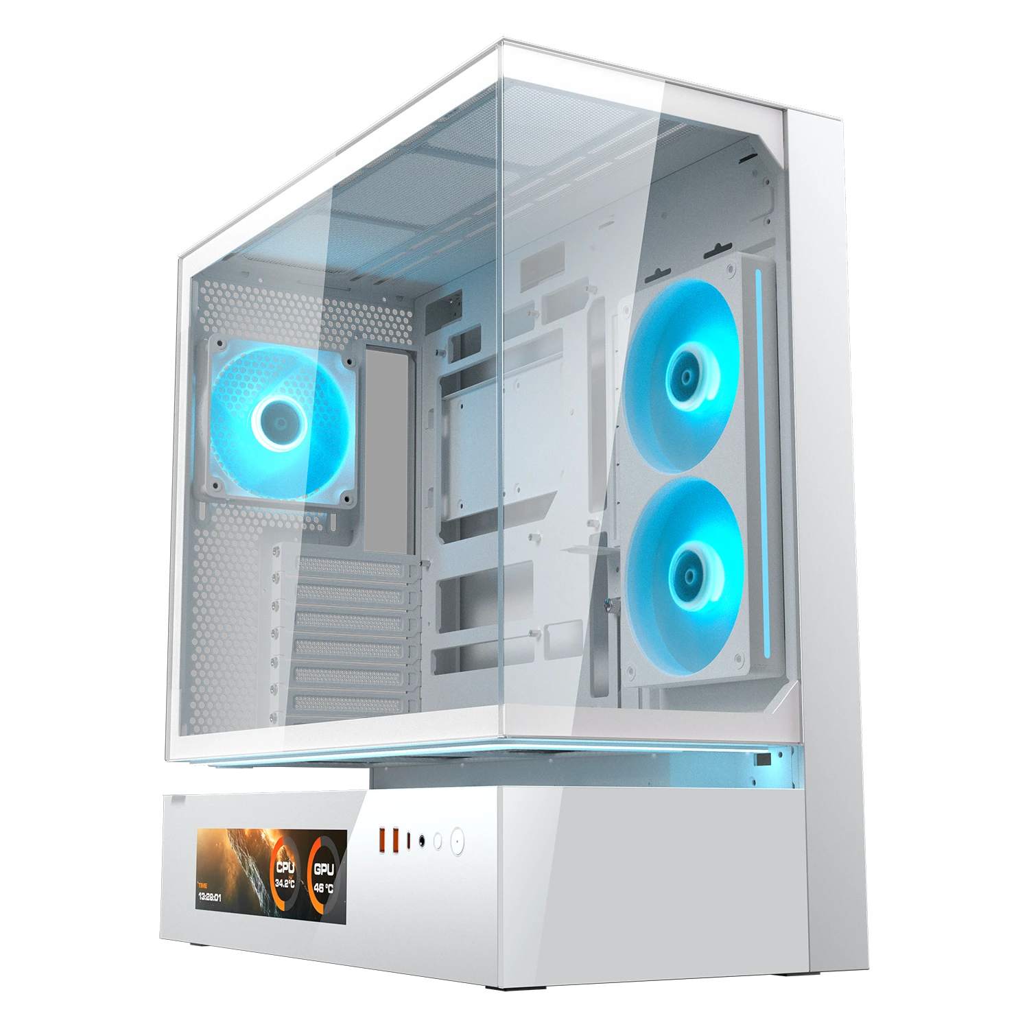 Gabinete Cougar CFV235 Vision 382DA40.0004 color blanco vista frontal