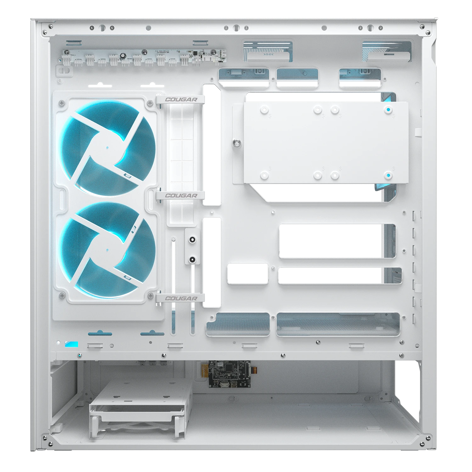 Gabinete Cougar CFV235 Vision 382DA40.0004 color blanco vista lateral opuesta