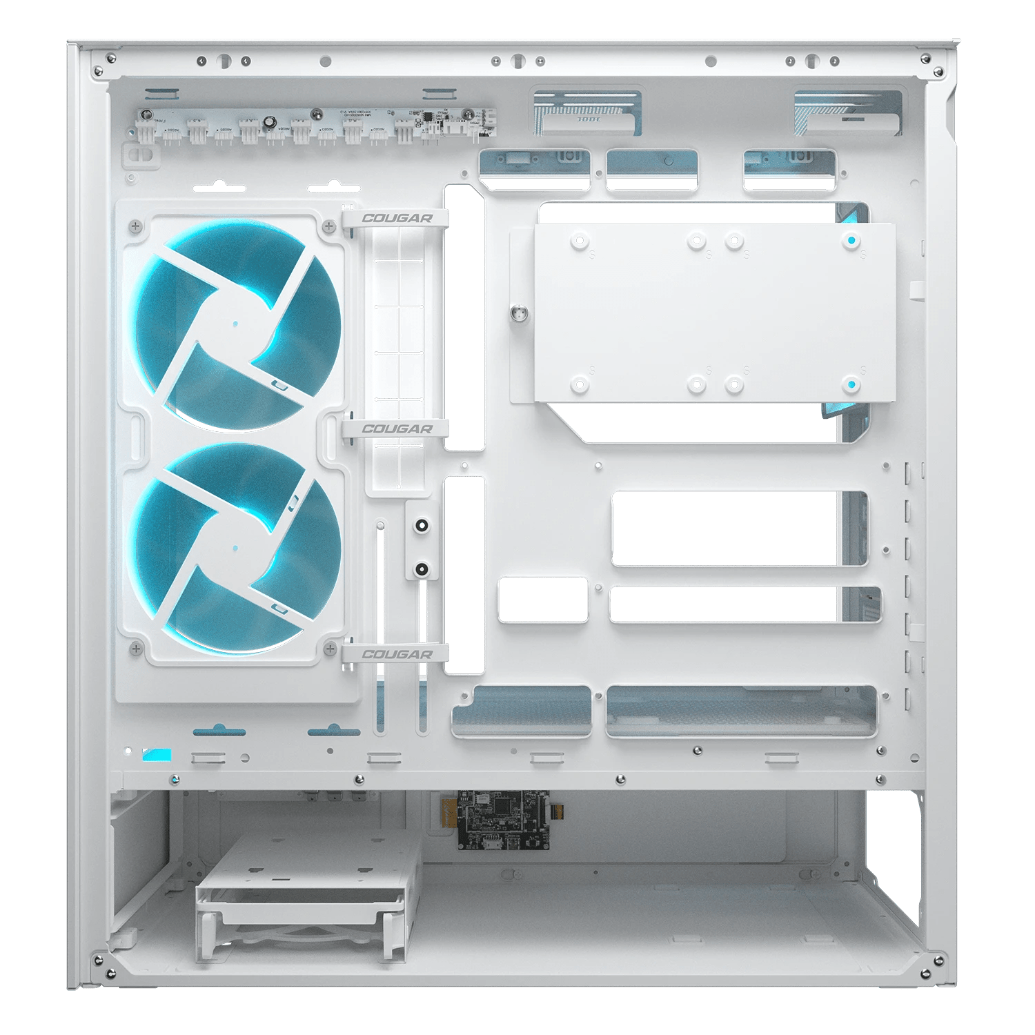 Gabinete Cougar CFV235 Vision 382DA40.0004 color blanco vista lateral opuesta