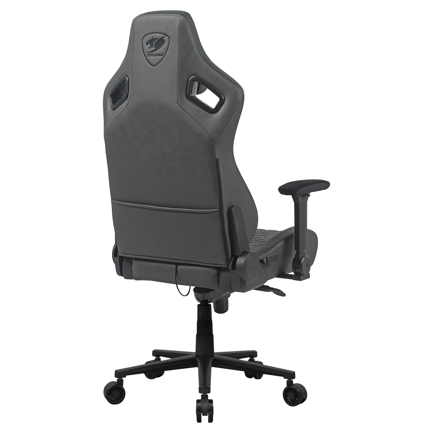 COUGAR Defensor S Jet Gray F 3MDSFGRB.0001, vista posterior y bolsillo de almacenamiento
