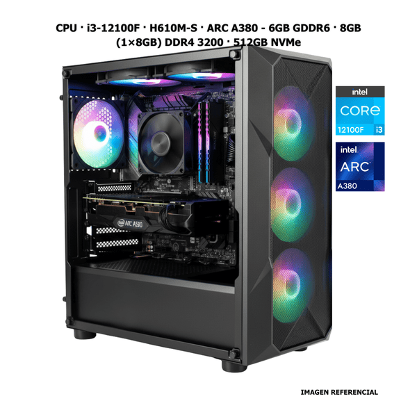 CPU · Core i3 - 12100F · H610M - S · ARC A380 - 6GB GDDR6 · 16GB (2×8GB) DDR4 3200 · 512GB NVMe PCB1423 - SMART BUSINESS