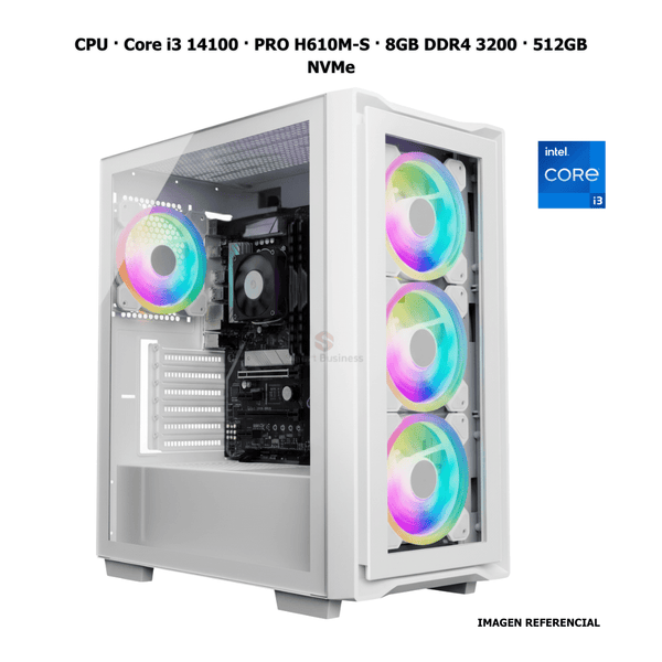 CPU · Core i3 14100 · PRO H610M - S · 8GB DDR4 3200 · 512GB NVMe PCB1419 - SMART BUSINESS