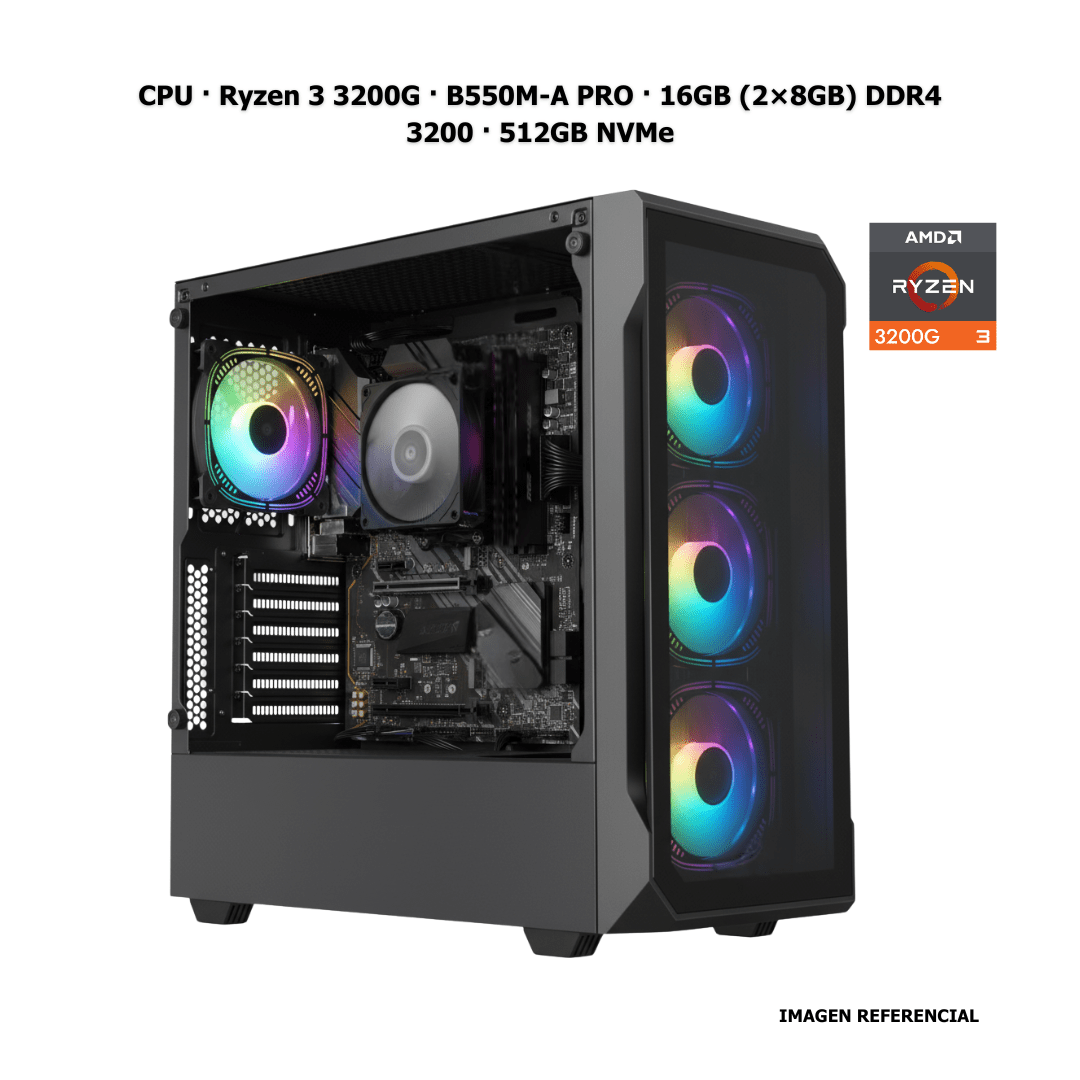CPU · Ryzen 3 3200G · B550M - A PRO · 16GB (2×8GB) DDR4 3200 · 512GB NVMe PCB1412 - SMART BUSINESS