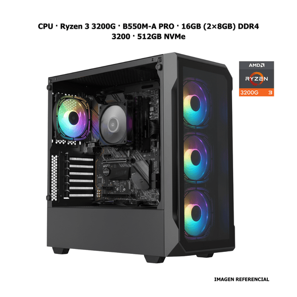 CPU · Ryzen 3 3200G · B550M - A PRO · 16GB (2×8GB) DDR4 3200 · 512GB NVMe PCB1412 - SMART BUSINESS