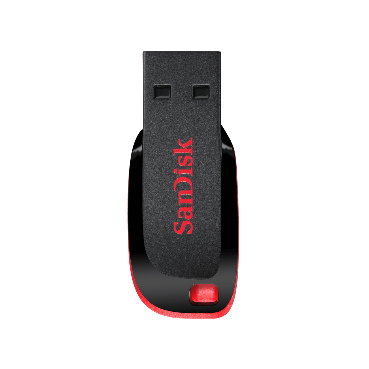 SanDisk Cruzer Blade SDCZ50-032G-B35 en vista superior, con orificio de sujeción
