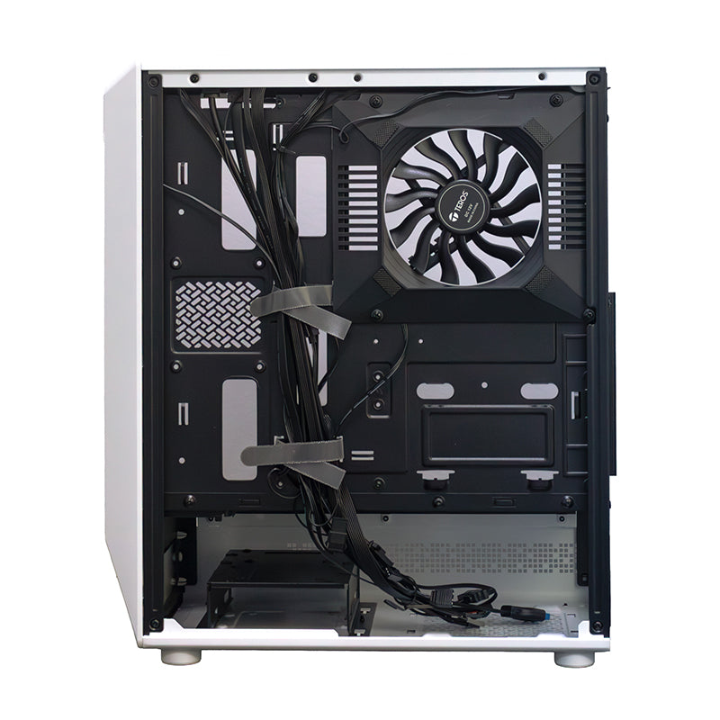 CASE GAMER TEROS TE-1322G, MID TOWER, USB 3.0 / USB 2.0, AUDIO, VENTILADOR ARGB, BLANCO