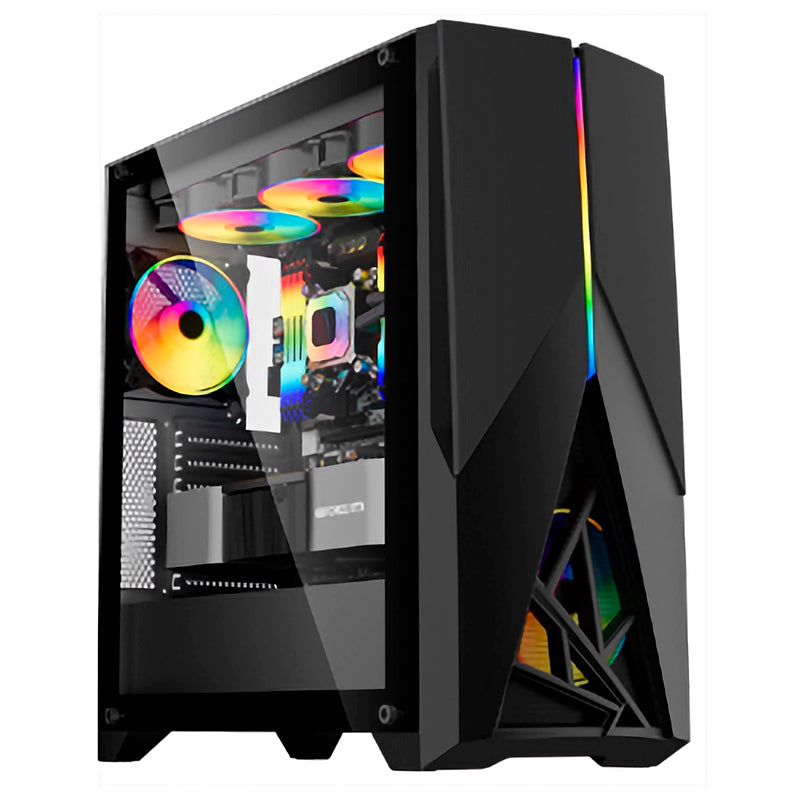CASE GAMER TEROS TE1174N MID TOWER CON VENTILADOR ARGB USB 3.0/2.0 Y AUDIO NEGRO