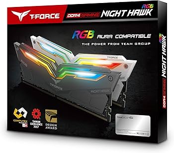 DDR4 T - FORCE NIGHT HAWK RGB UD - D4 8GB 3200 TF14D48G3200HC16BK TF14D48G3200HC16BK - SMART BUSINESS